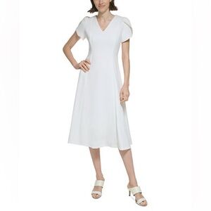 Calvin Klein Elegant White Midi Dress